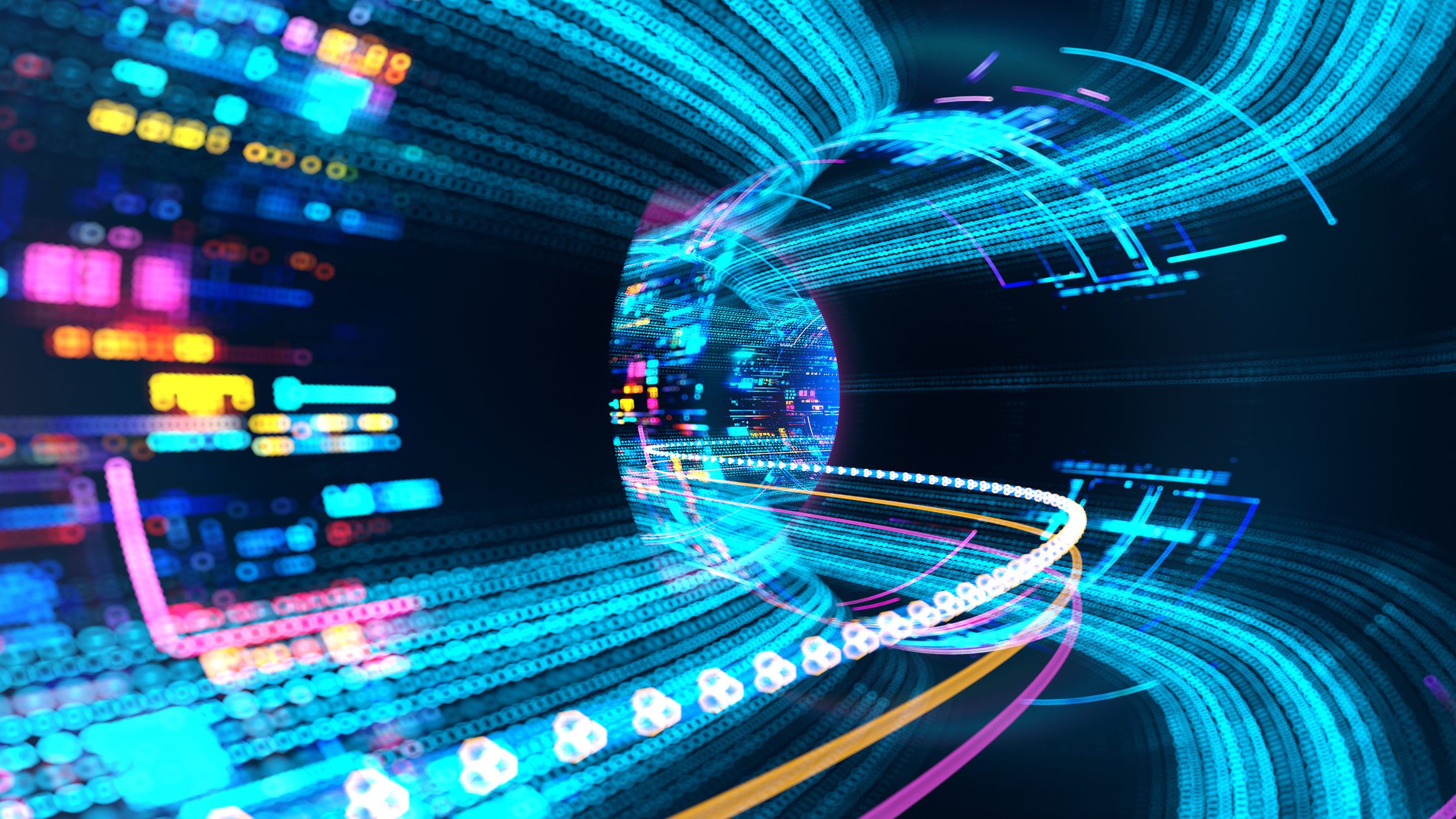 Digital data tunnel. Information flow